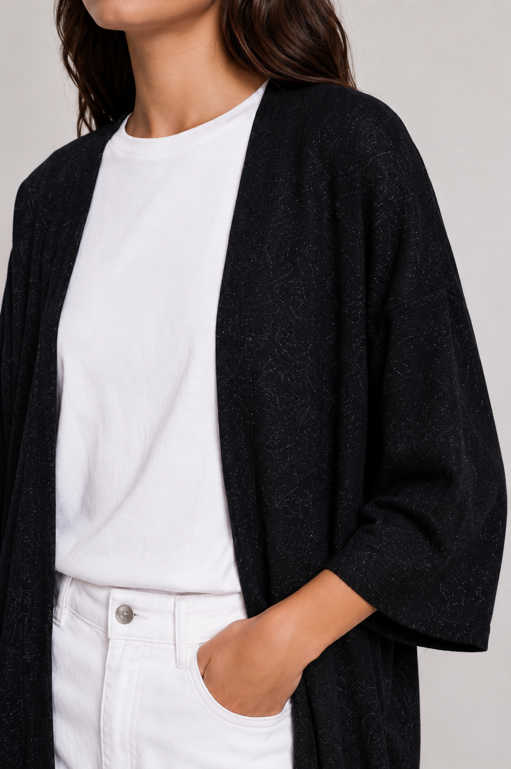 Chaqueta LEO lurex negra