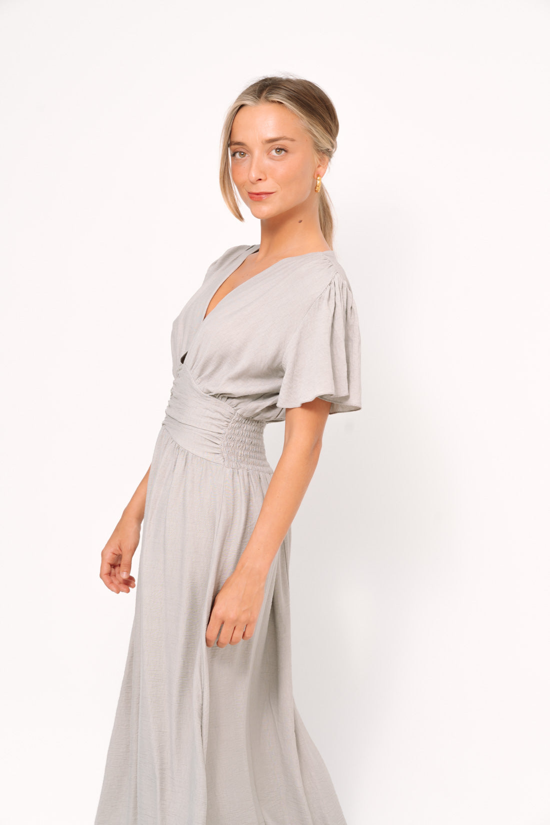 Vestido TURIA gris perla