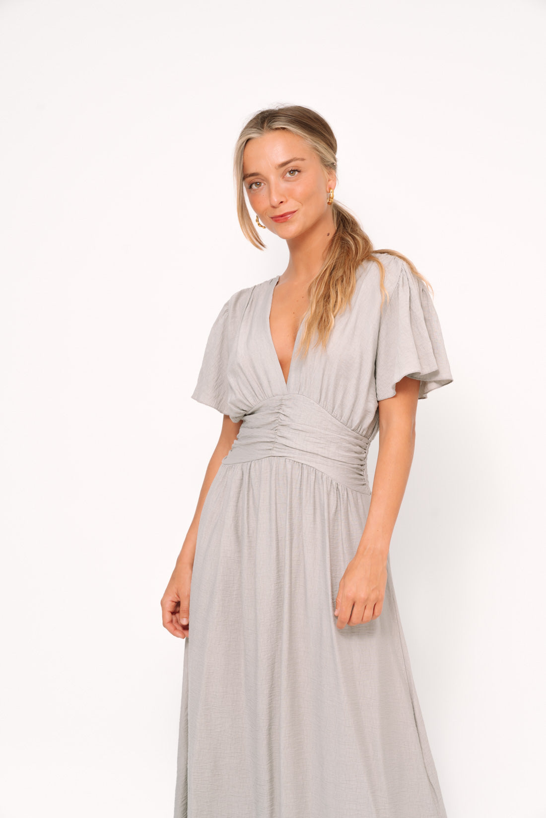 Vestido TURIA gris perla