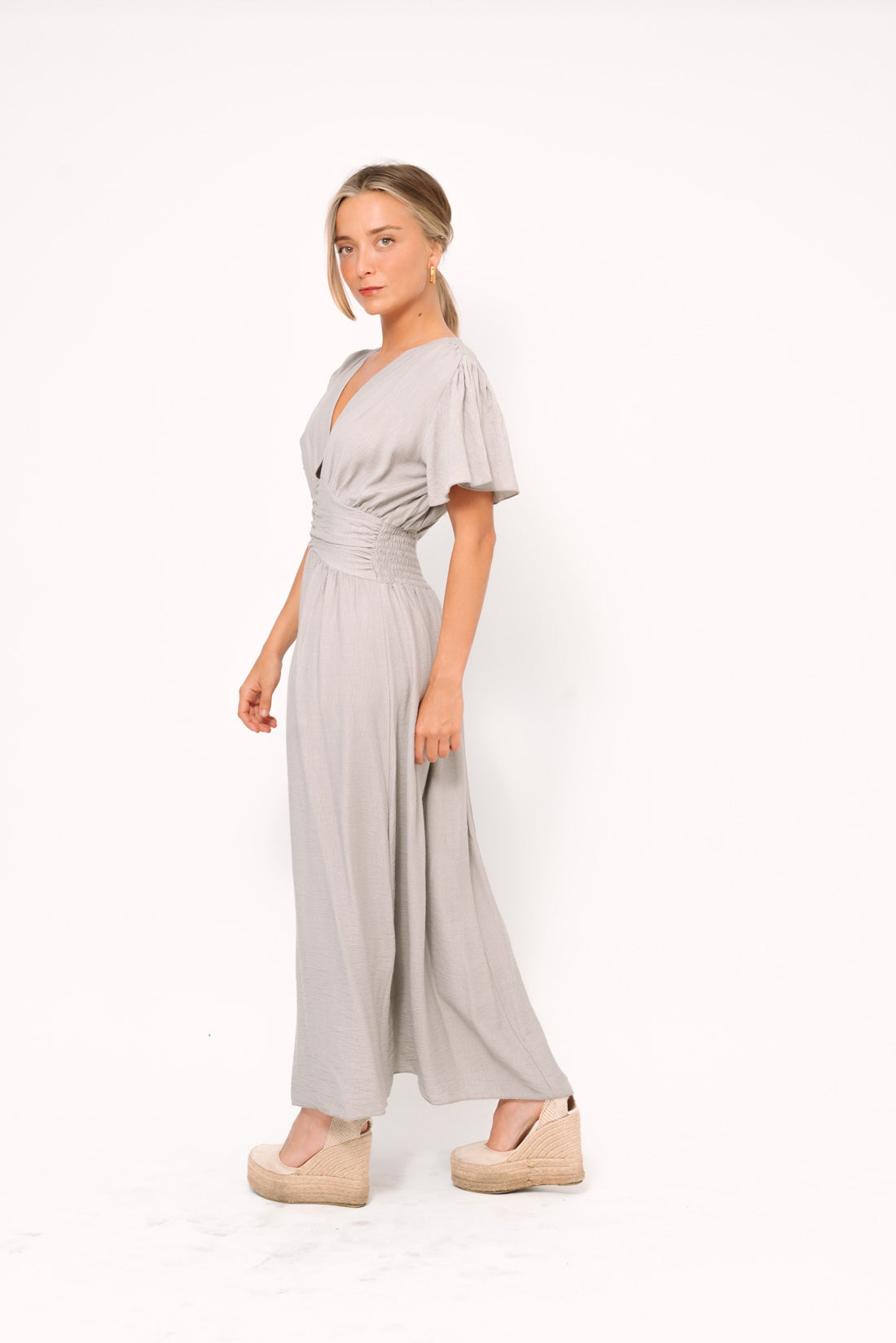 Vestido TURIA gris perla