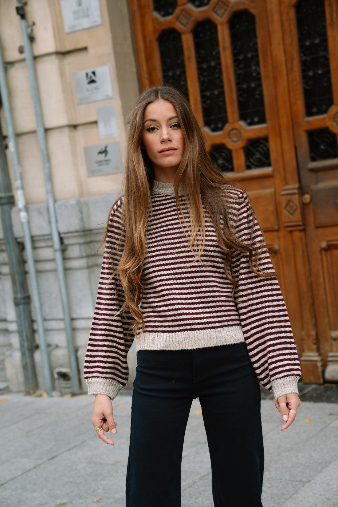 Jersey SHOULY rayas vino