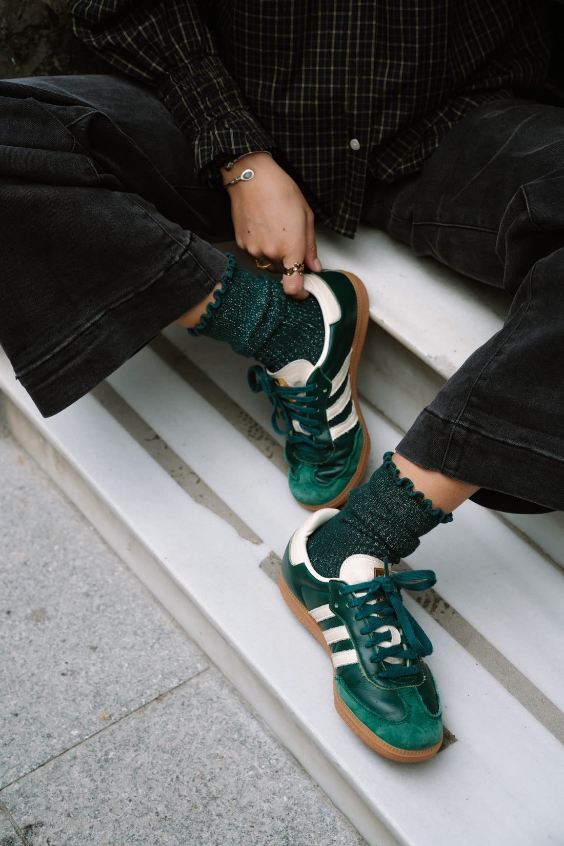 Calcetines brillo verdes