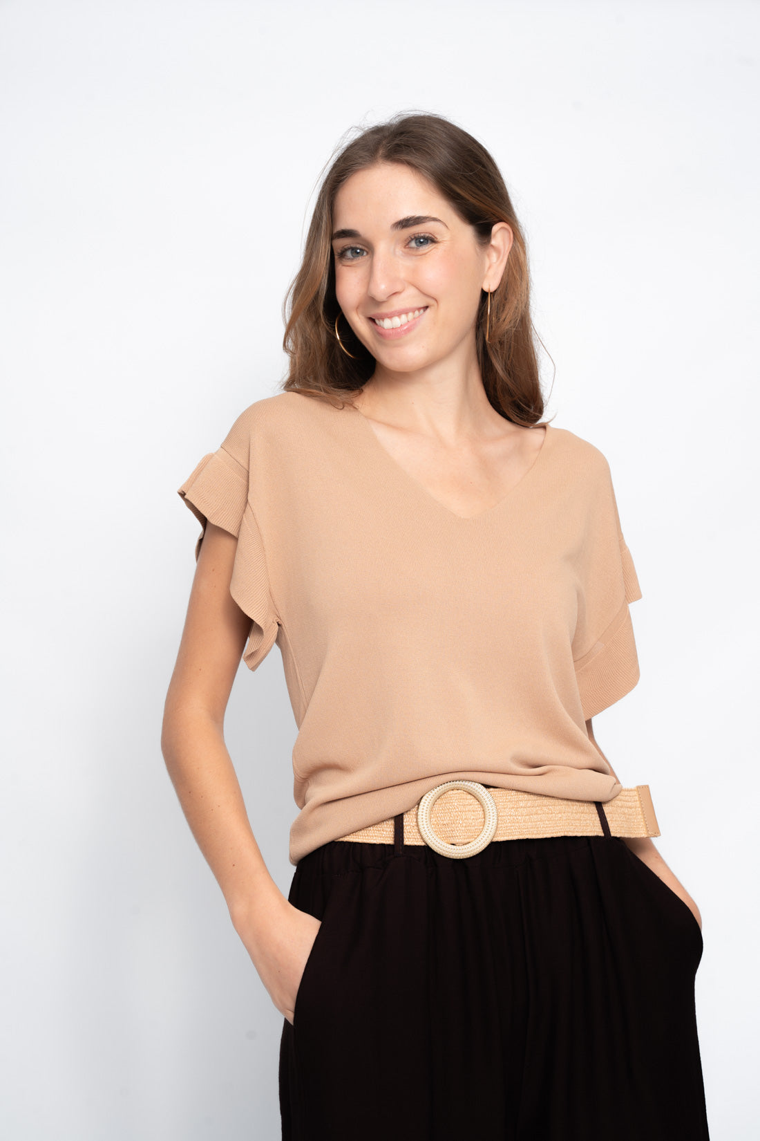 Top punto AZAHAR camel