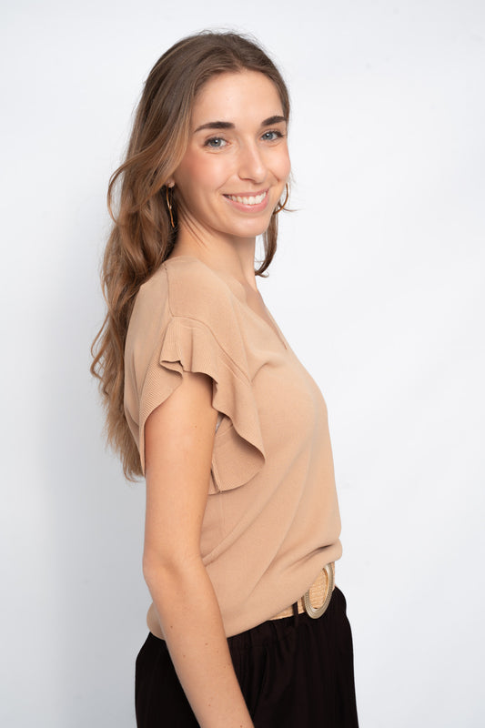 Top punto AZAHAR camel