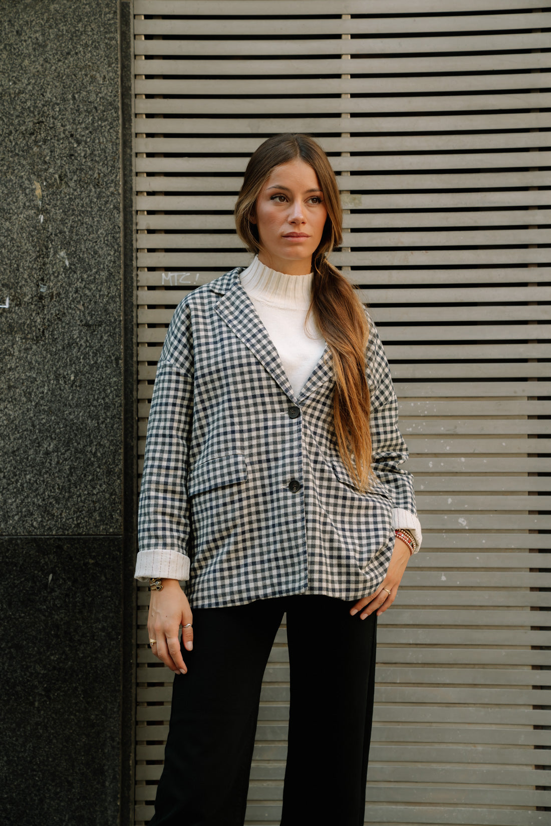 Chaqueta VICHY negro
