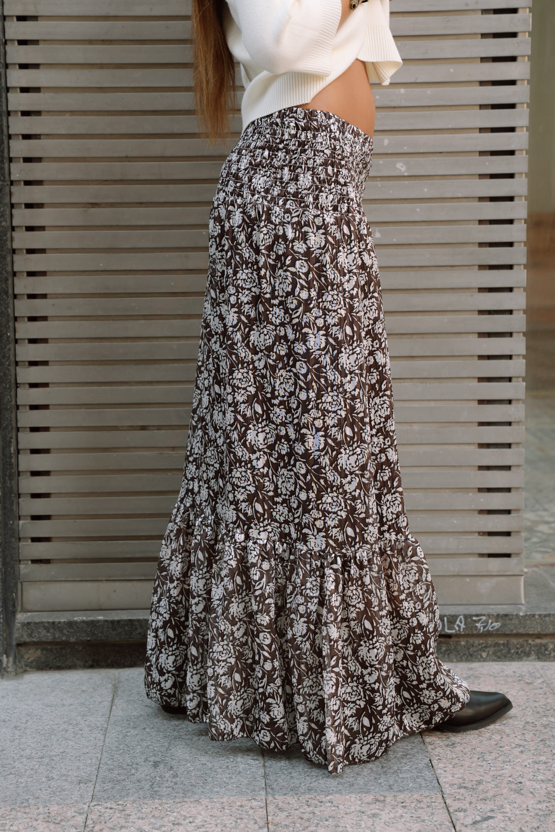 Falda PRADY flores choco
