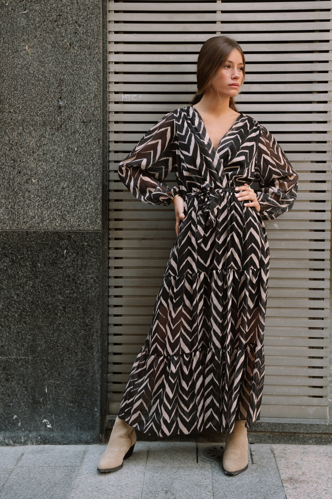 Vestido PATY espiga negro