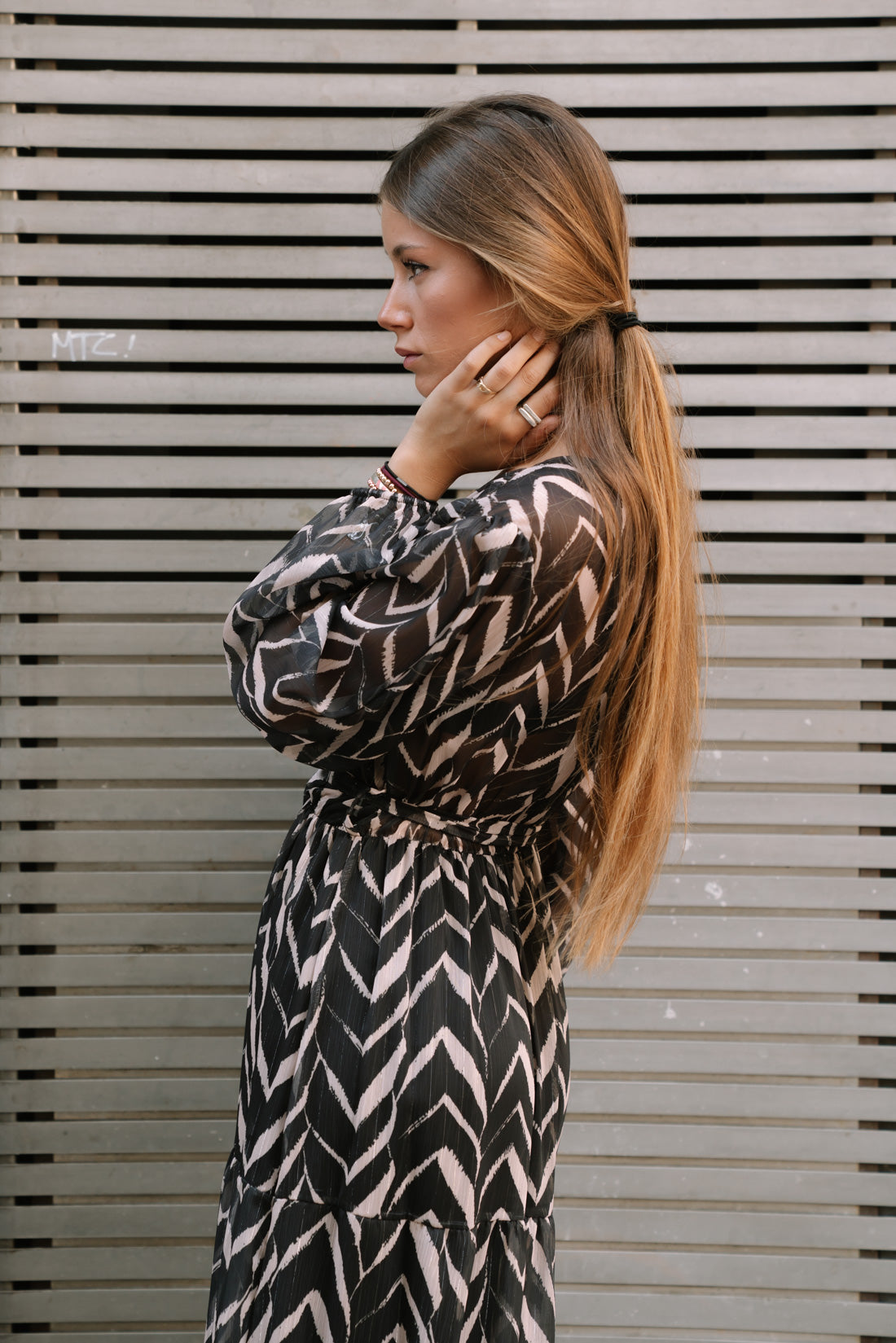 Vestido PATY espiga negro