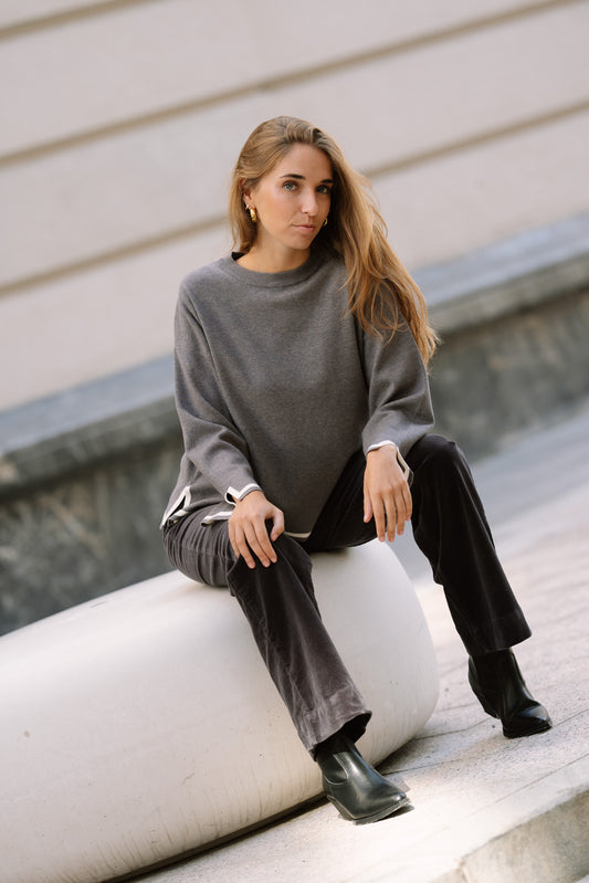 Pantalón FORY micropana gris