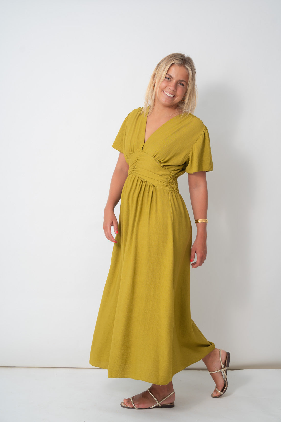 Vestido TURIA mostaza