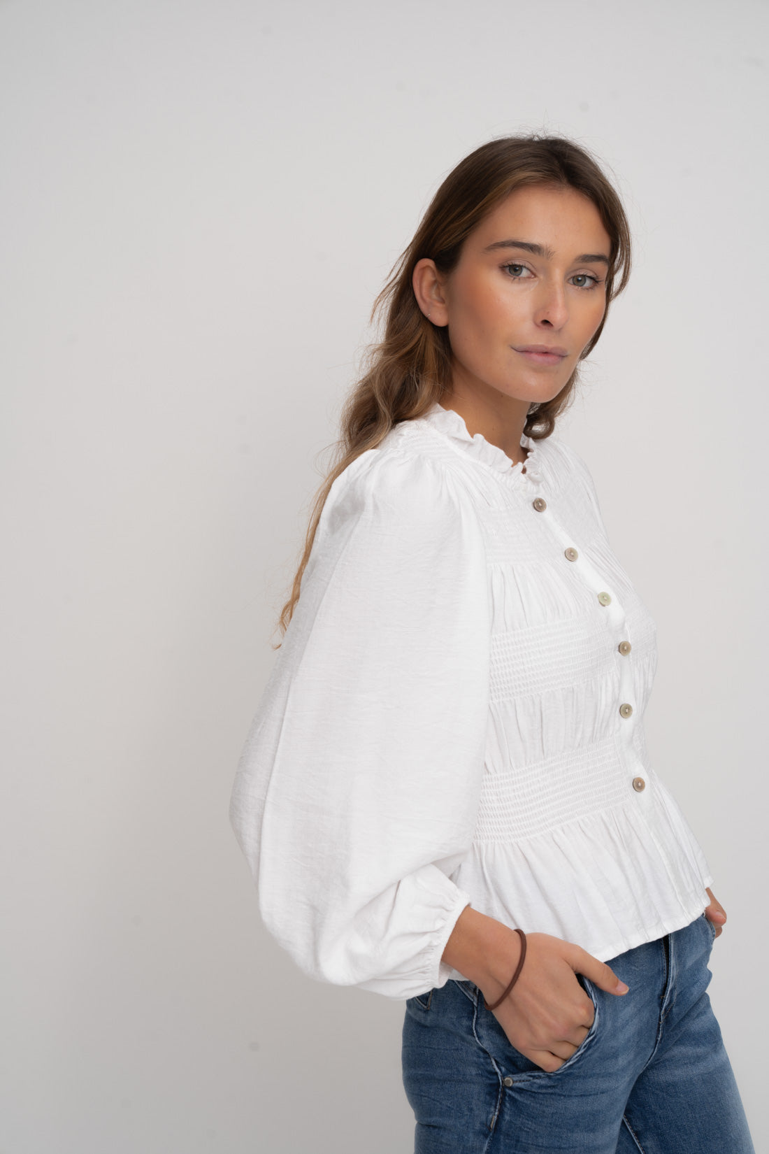 Blusa BINKY blanca manga larga