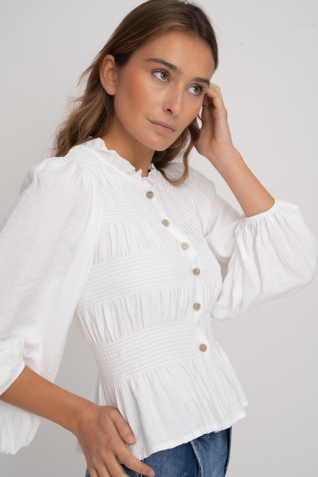 Blusa BINKY blanca manga larga