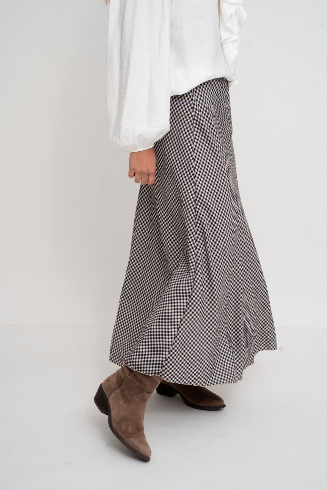 Falda VICHY negro