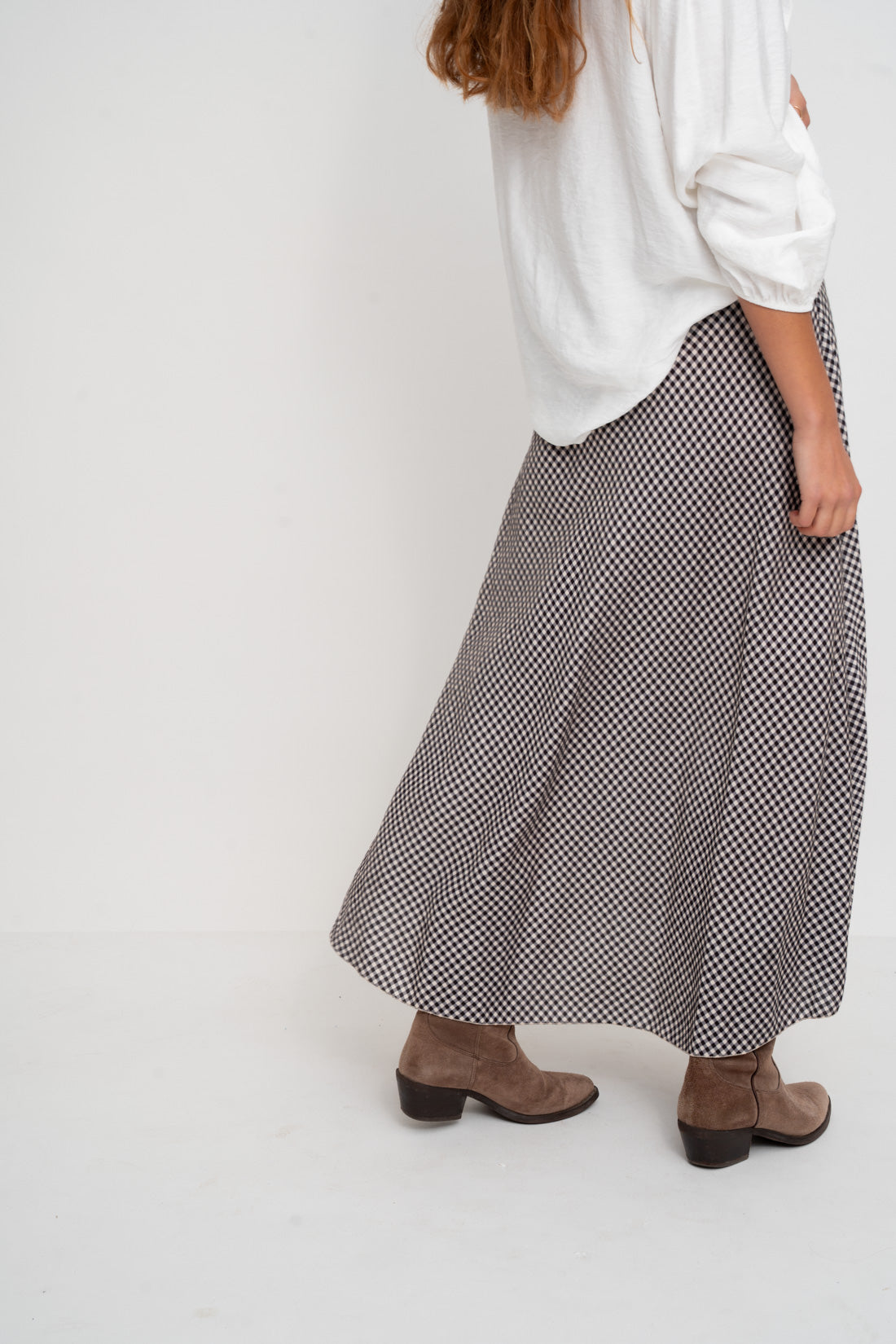 Falda VICHY negro