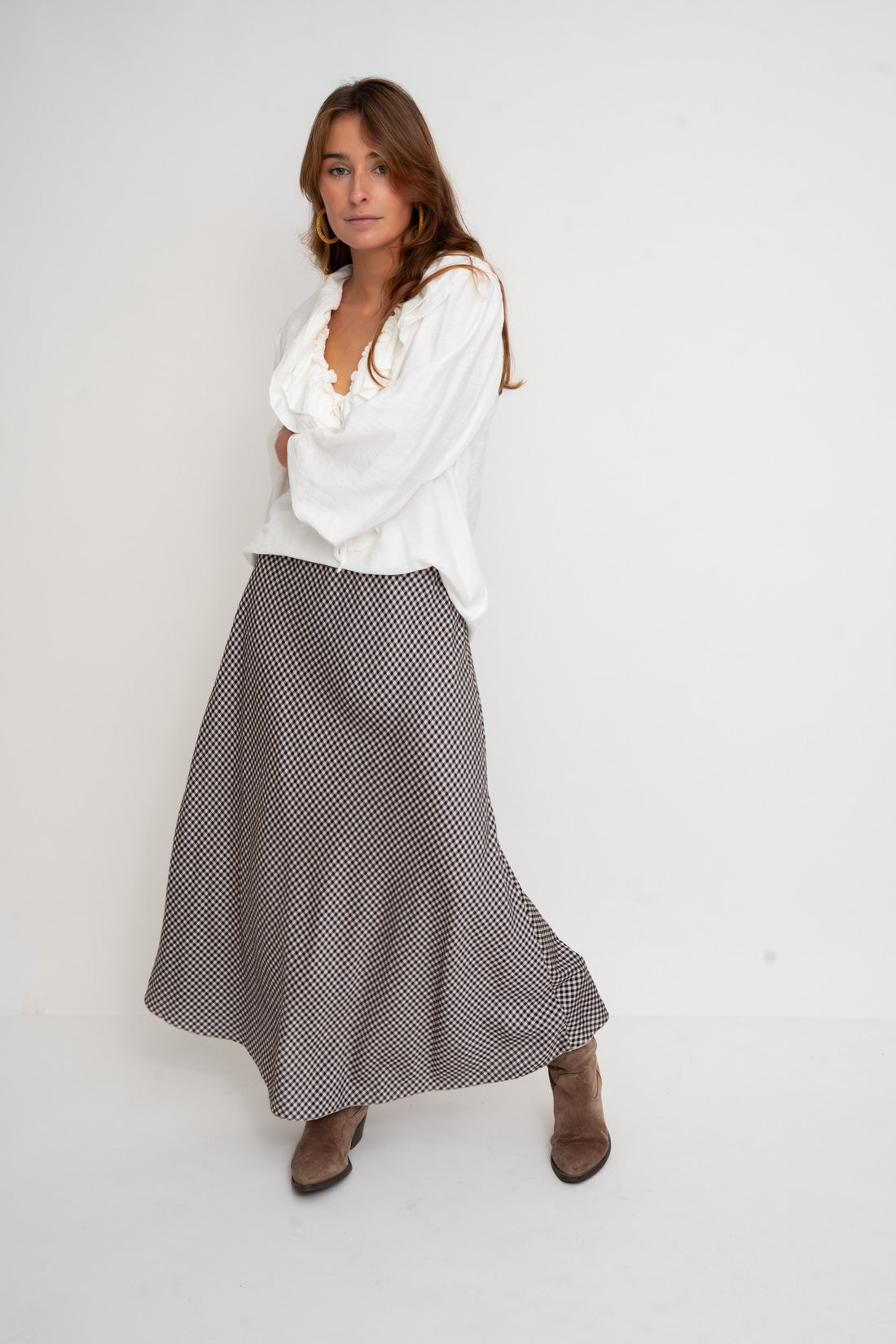 Falda VICHY negro