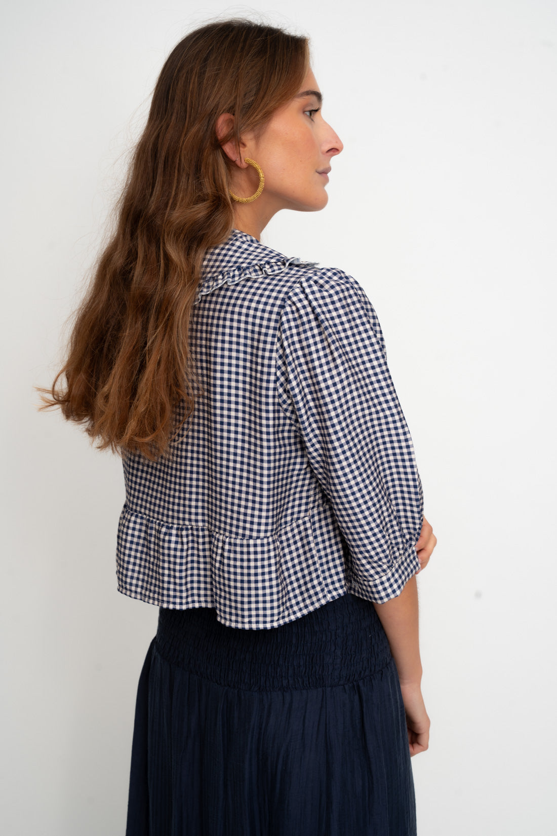 Blusa BIXY vichy azul marino