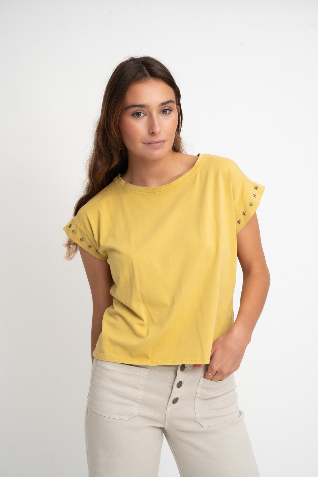 Camiseta STARS mostaza