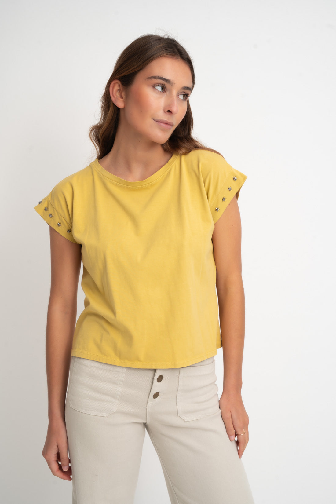 Camiseta STARS mostaza
