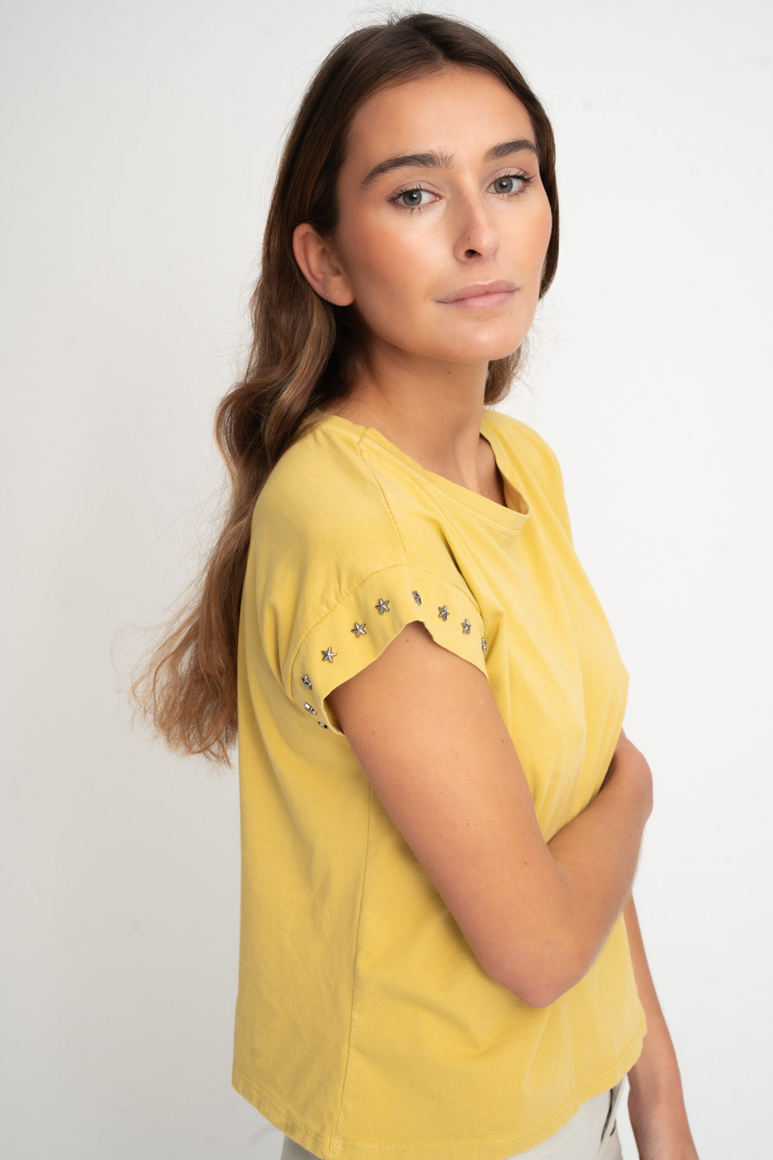 Camiseta STARS mostaza