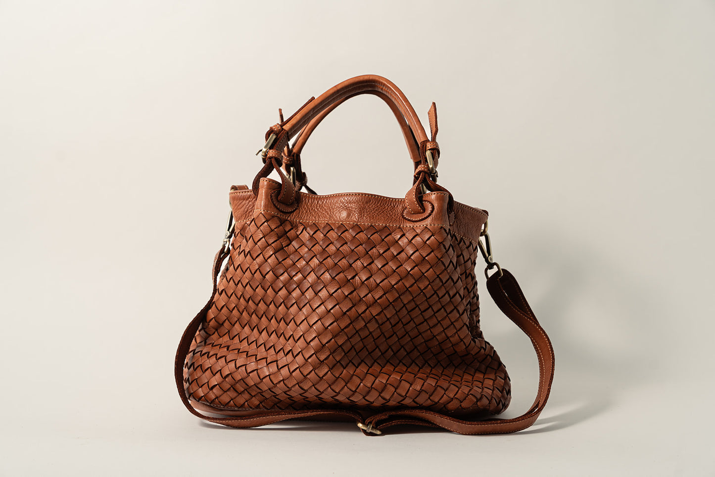 BOLSO PIEL BRADD Cognac