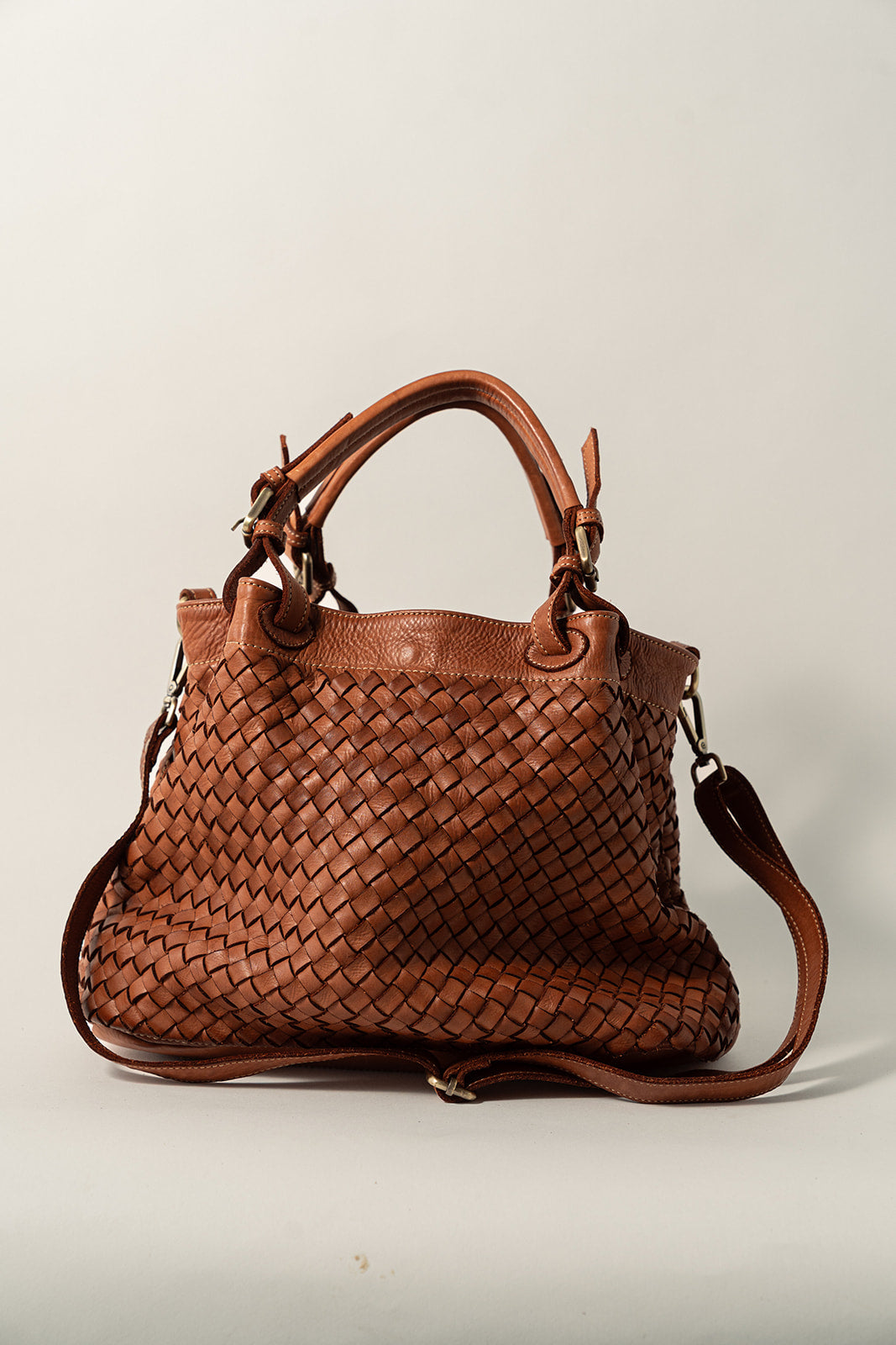 BOLSO PIEL BRADD Cognac