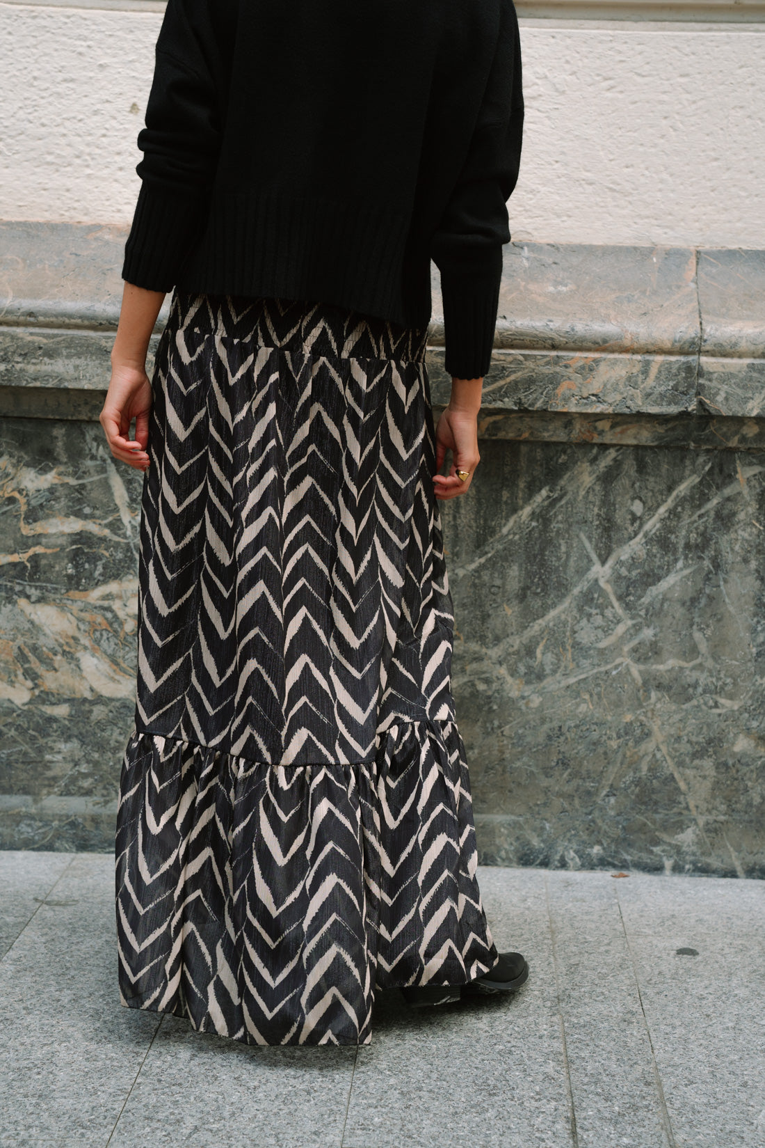 Falda PRADY espiga negro