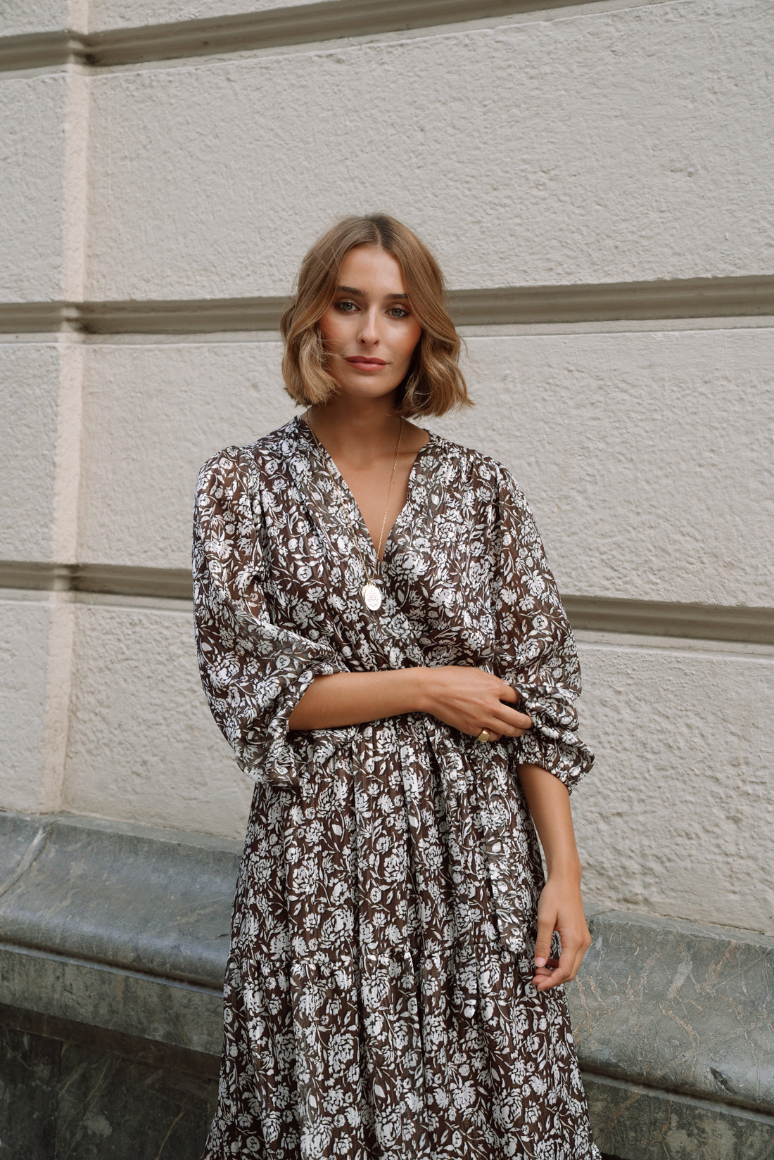 Vestido PATTY flores choco