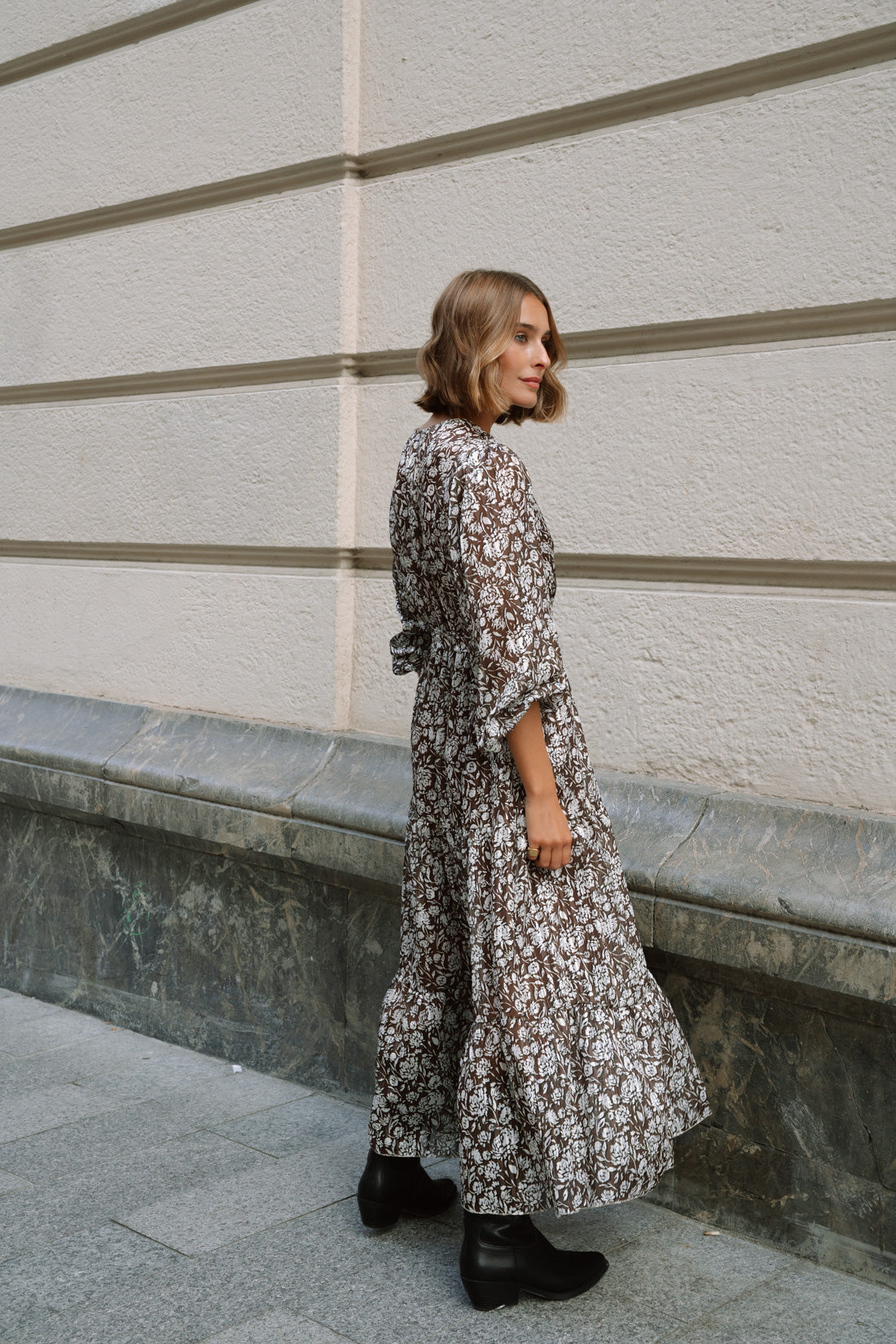 Vestido PATTY flores choco