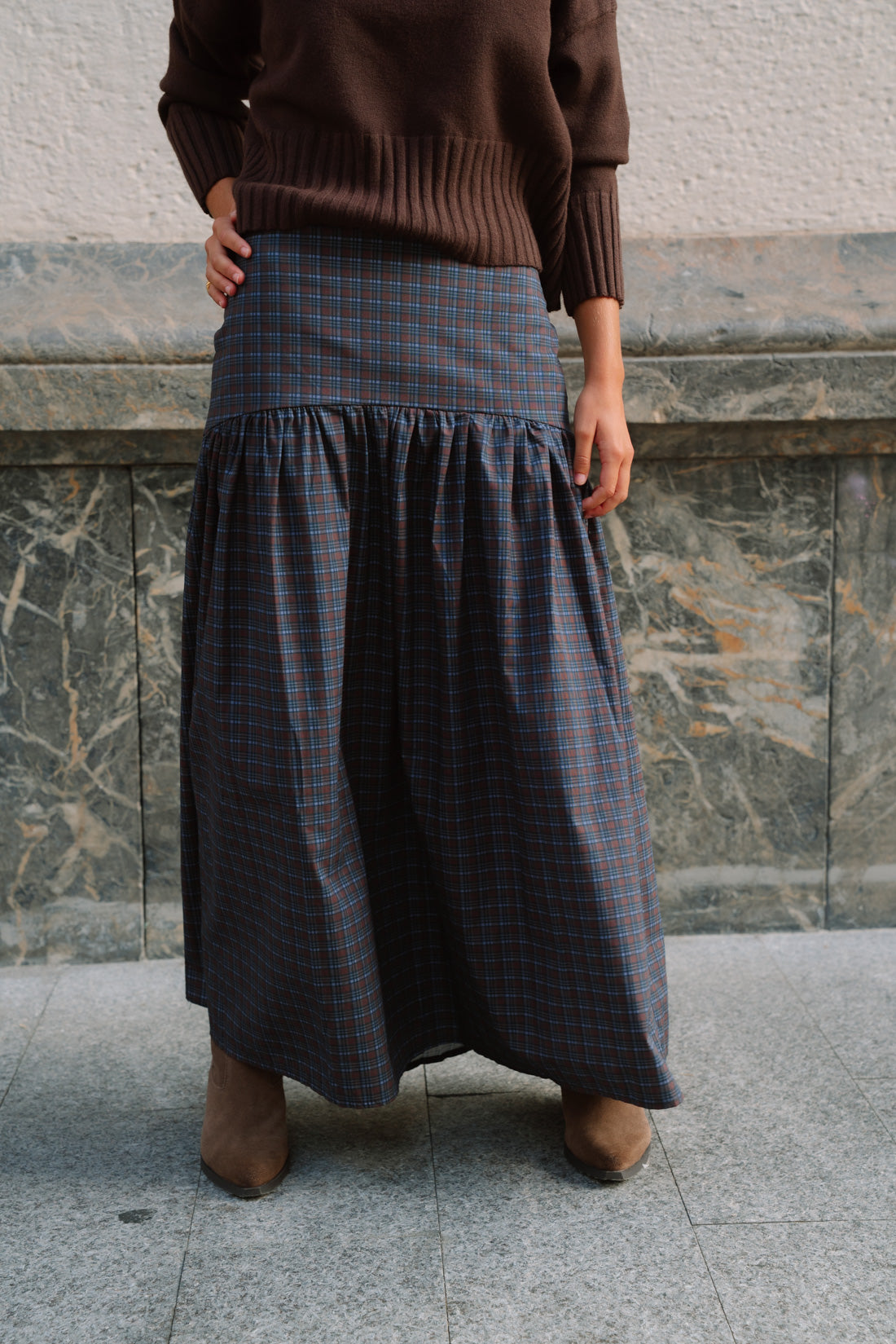 Falda YZAR tartán marino