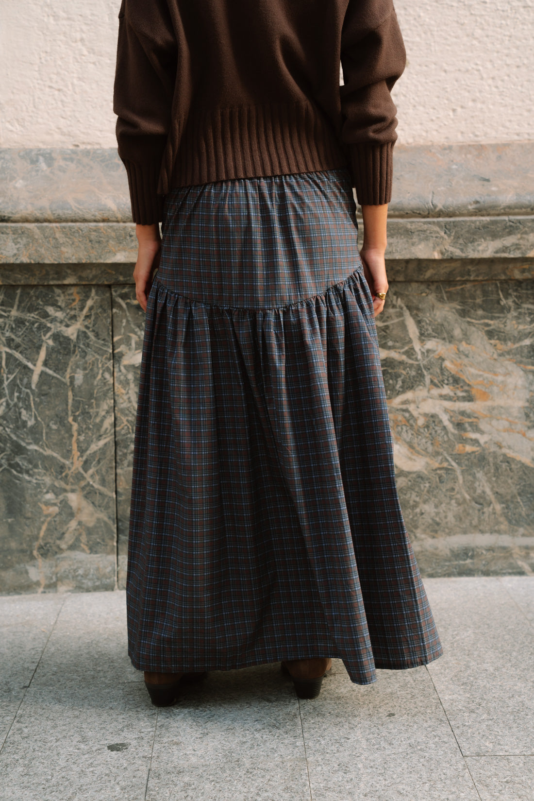 Falda YZAR tartán marino