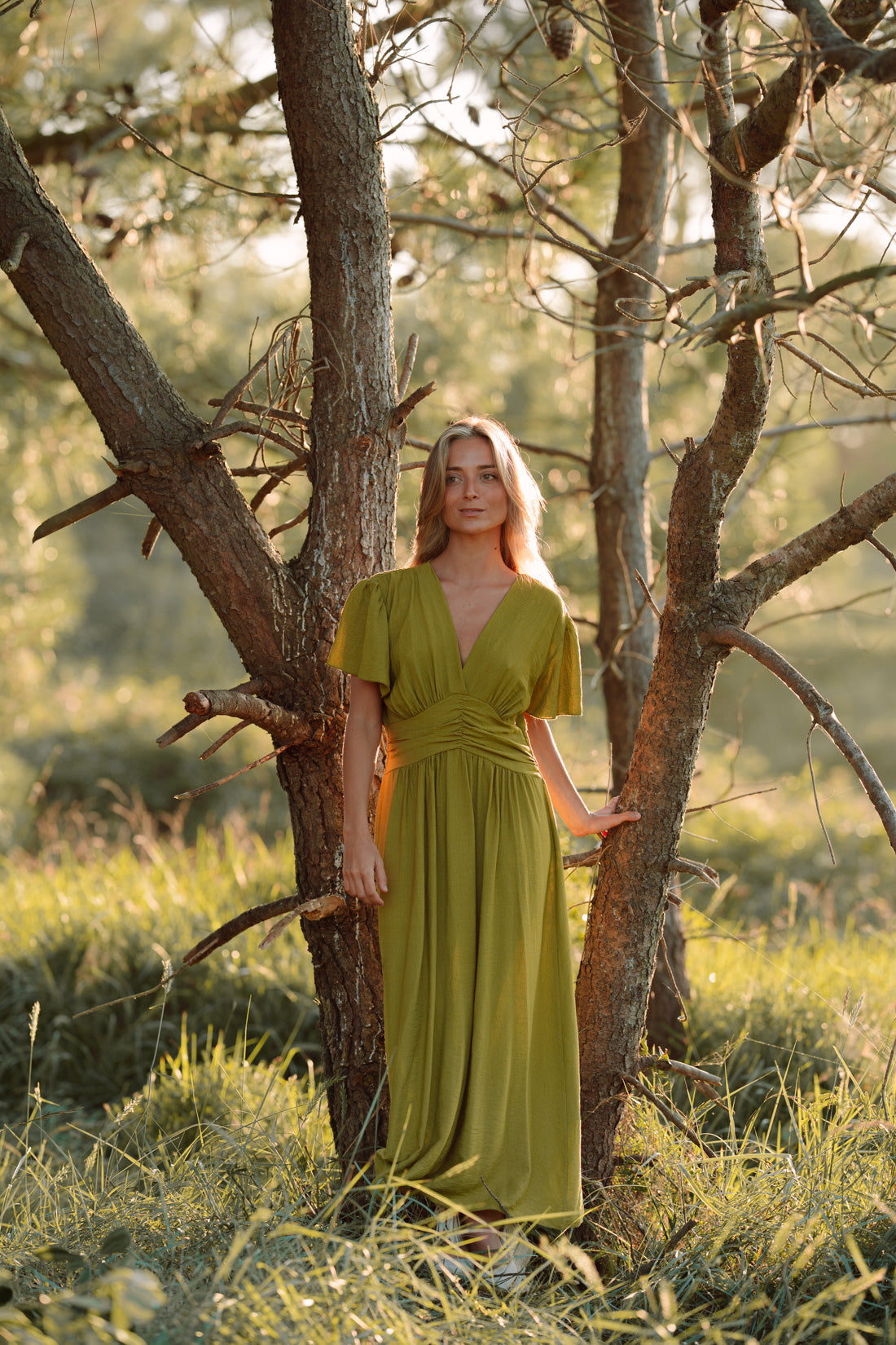 Vestido TURIA mostaza.