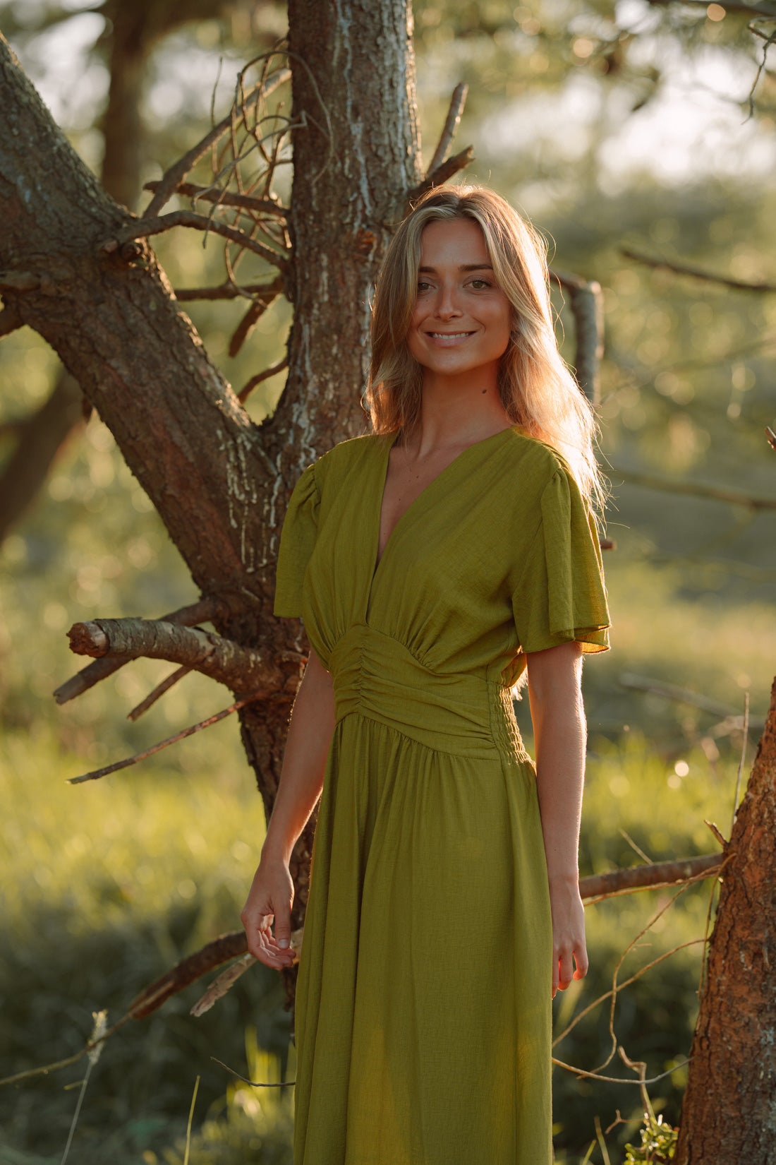 Vestido TURIA mostaza.