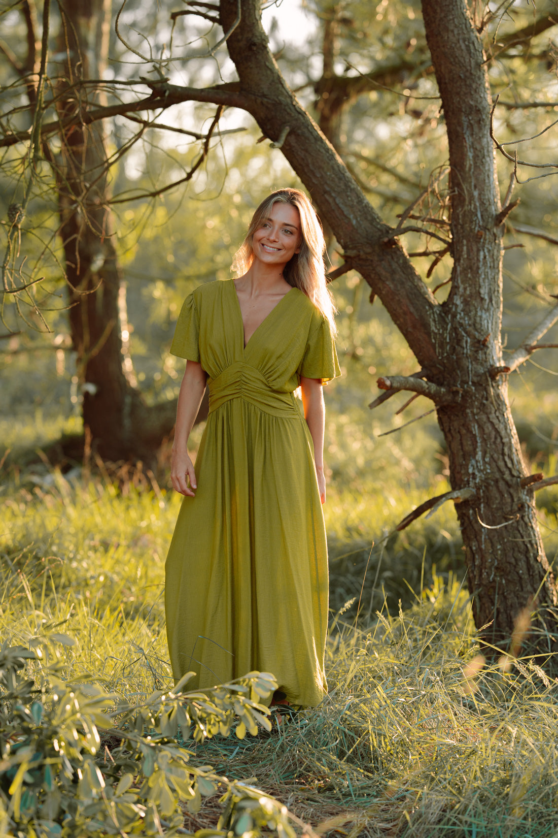 Vestido TURIA mostaza.