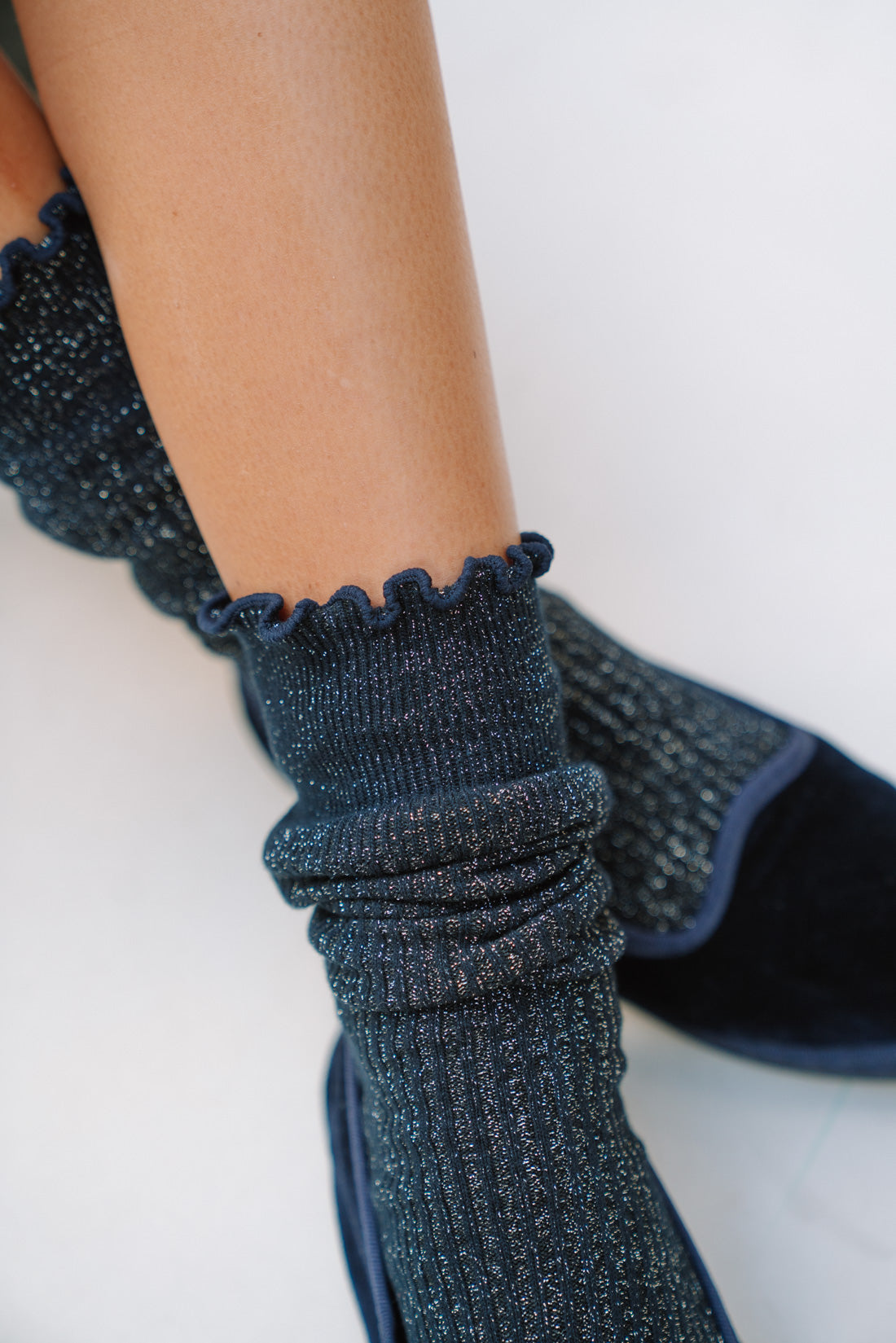 Calcetines lurex marino