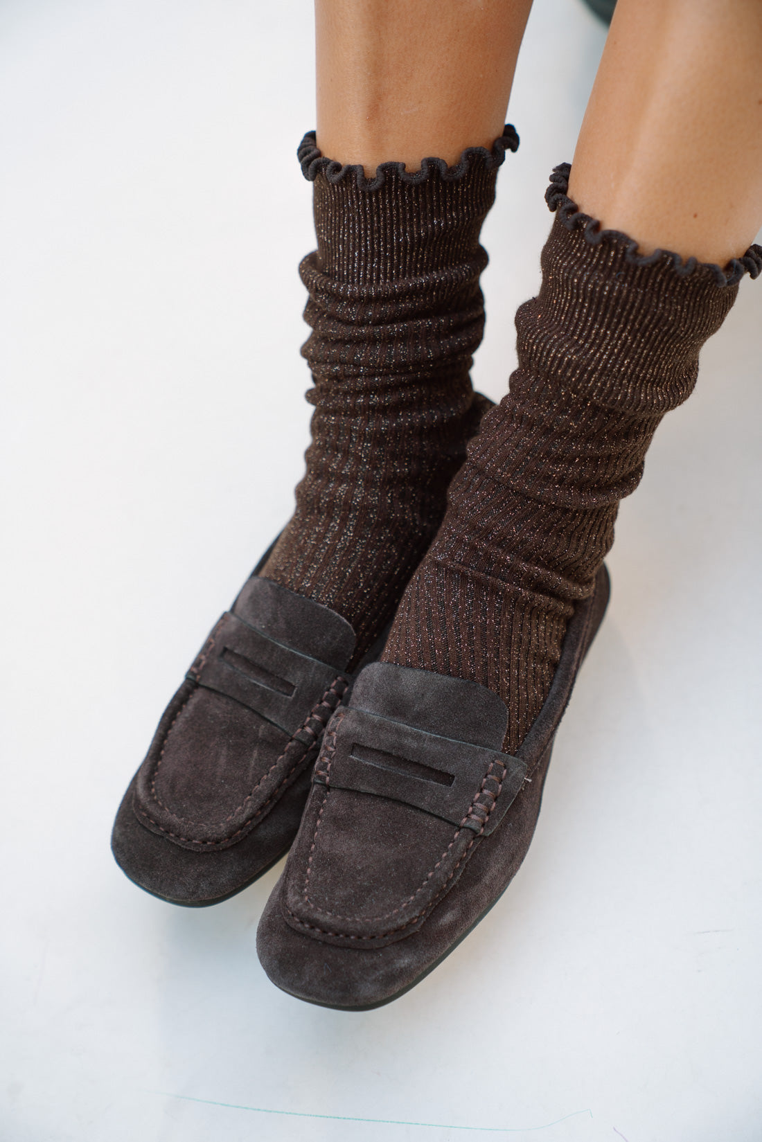Calcetines ruly brillo choco