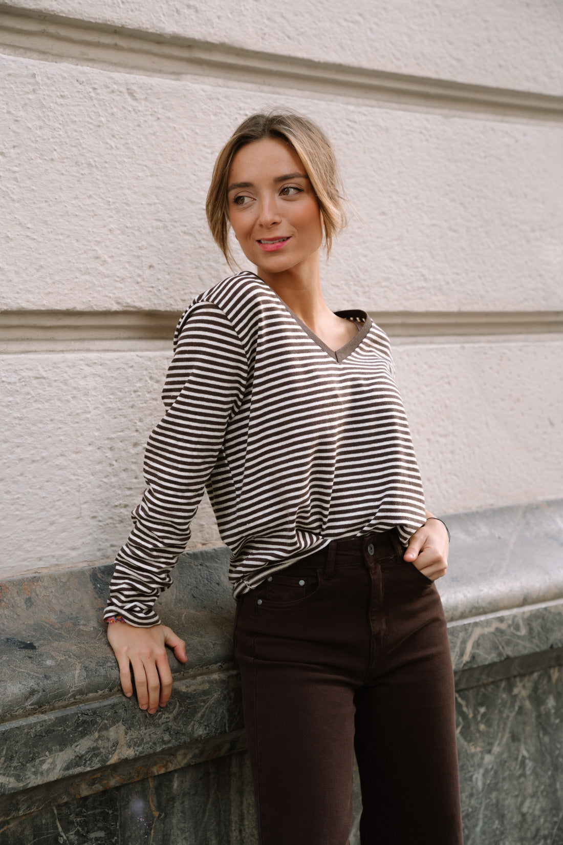 Jersey BIARRITZ rayas choco