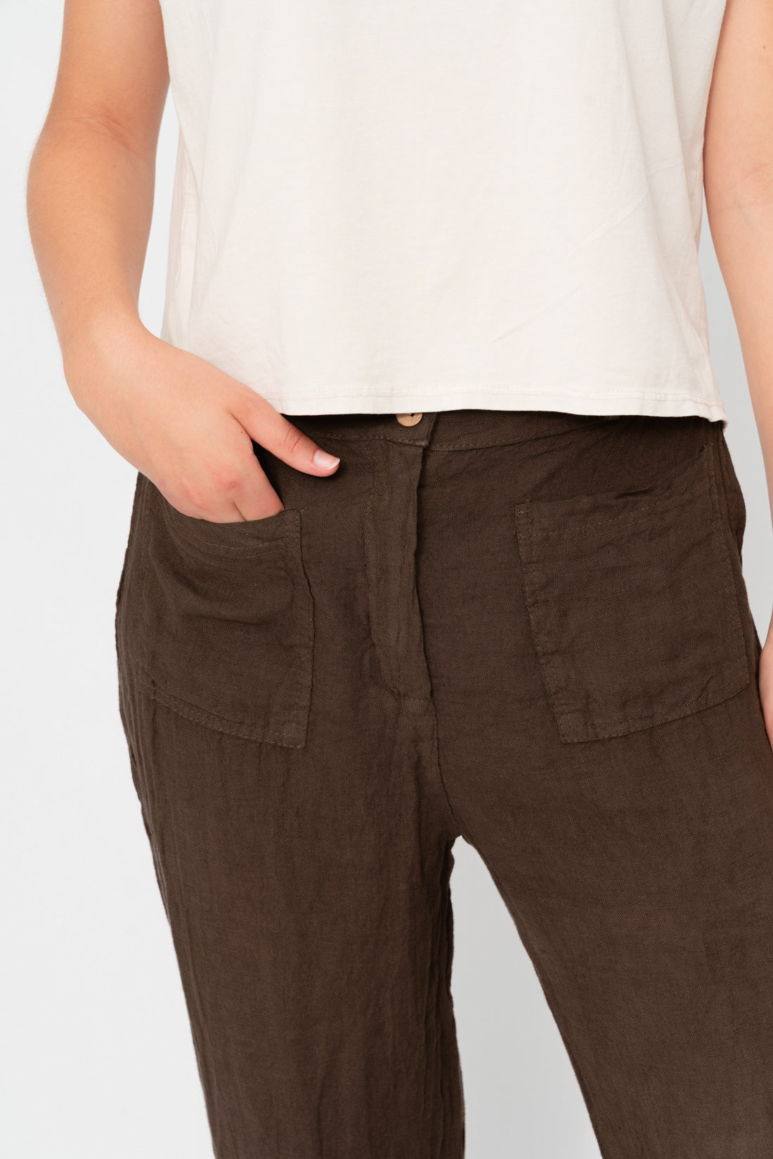 Pant LAUN bolsillos choco