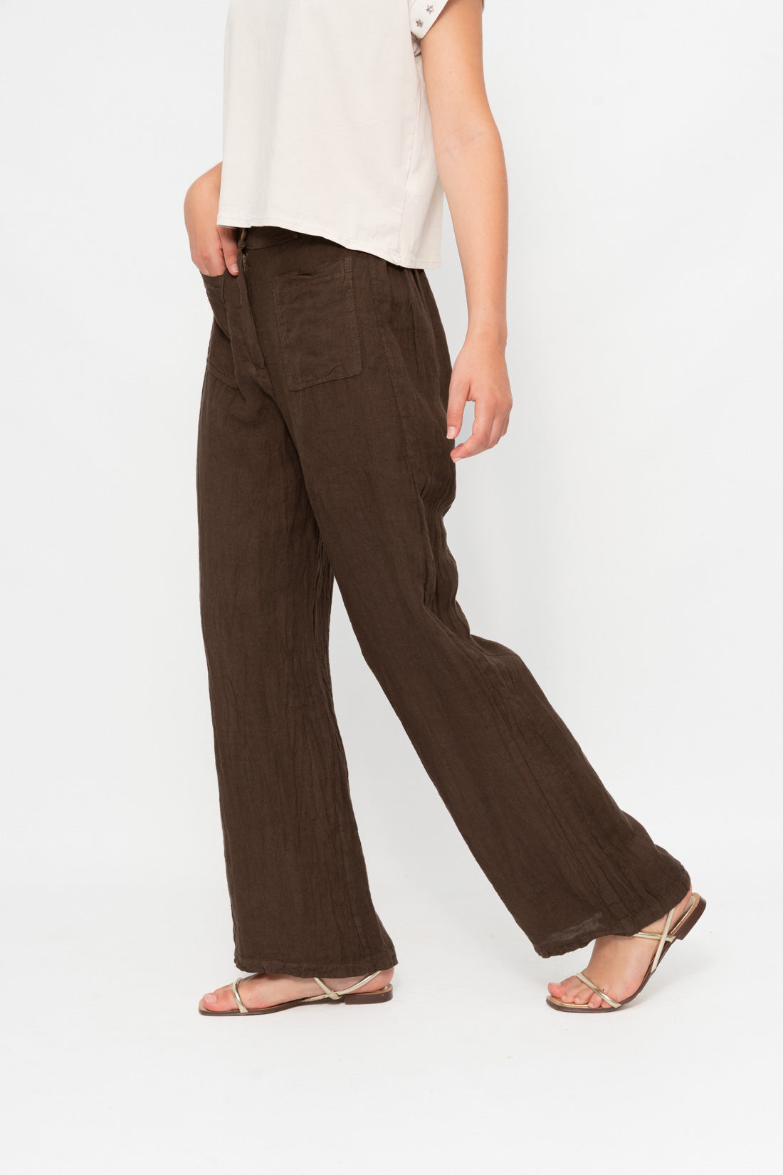 Pant LAUN bolsillos choco