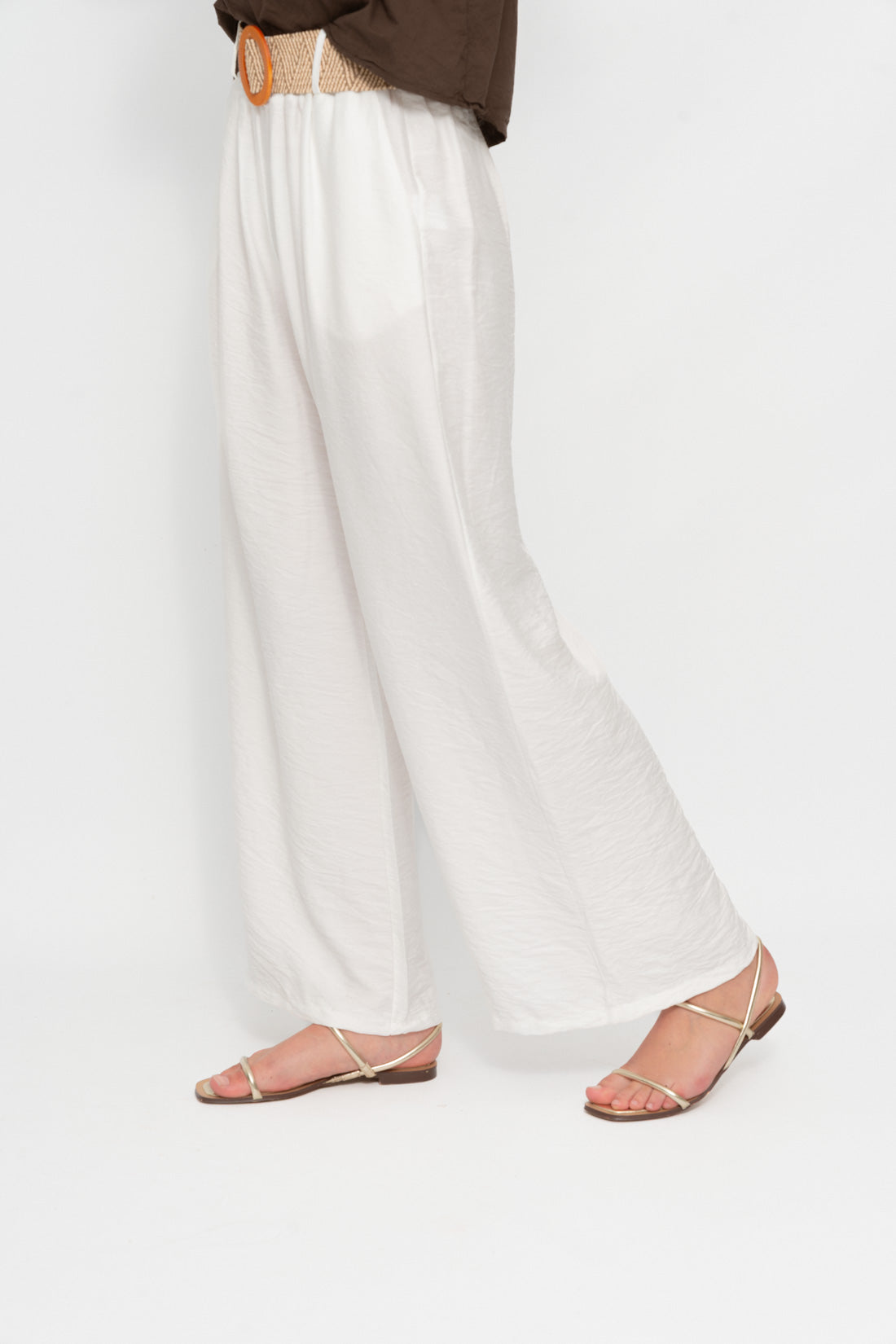 Pant RAFH blanco cinturón zig zag