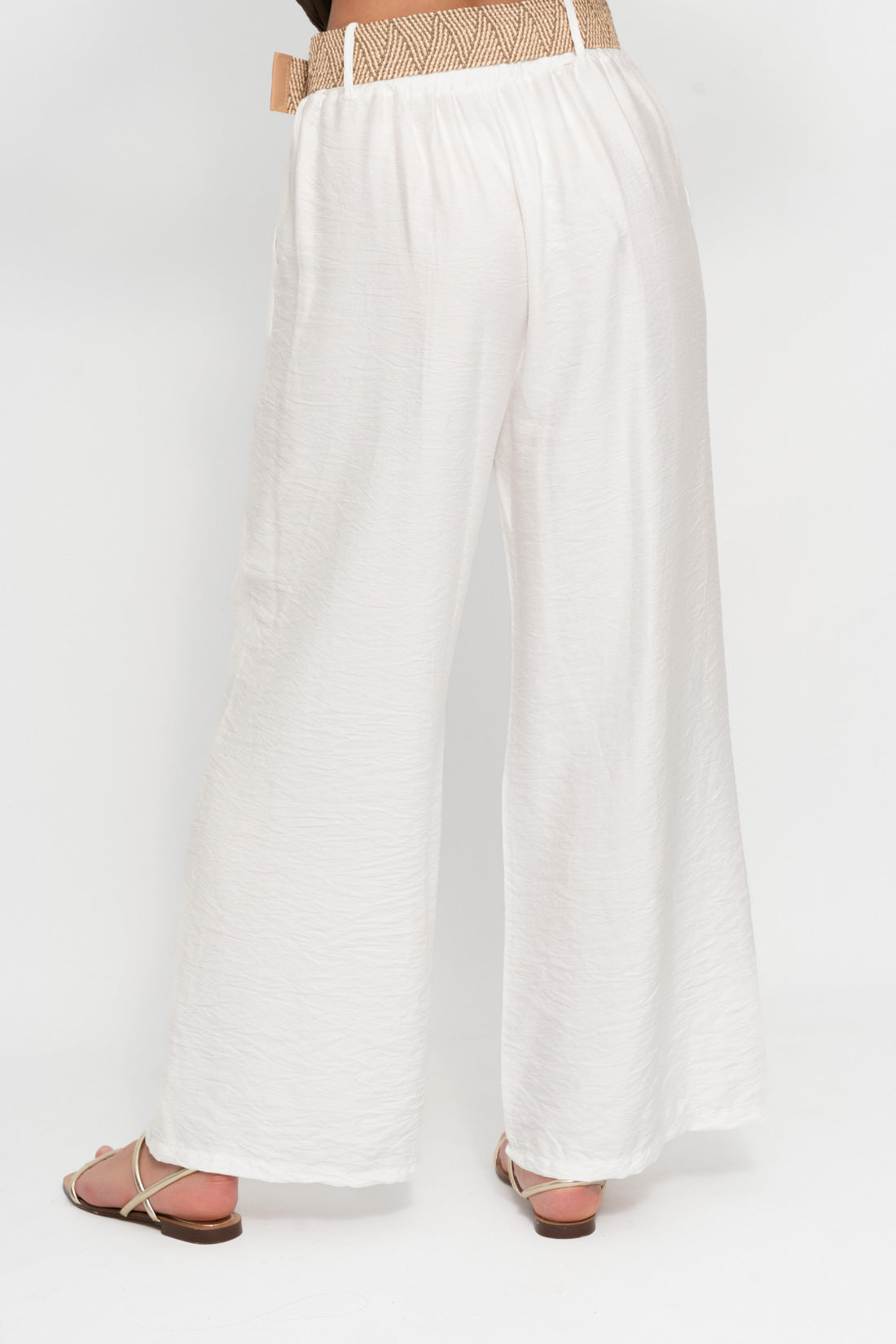 Pant RAFH blanco cinturón zig zag