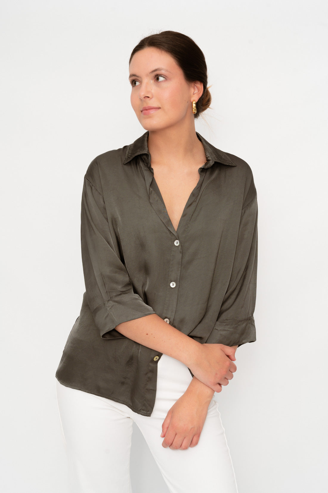 Blusa ROSSER raso gris