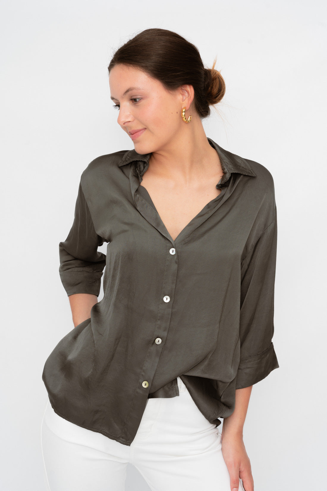 Blusa ROSSER raso gris