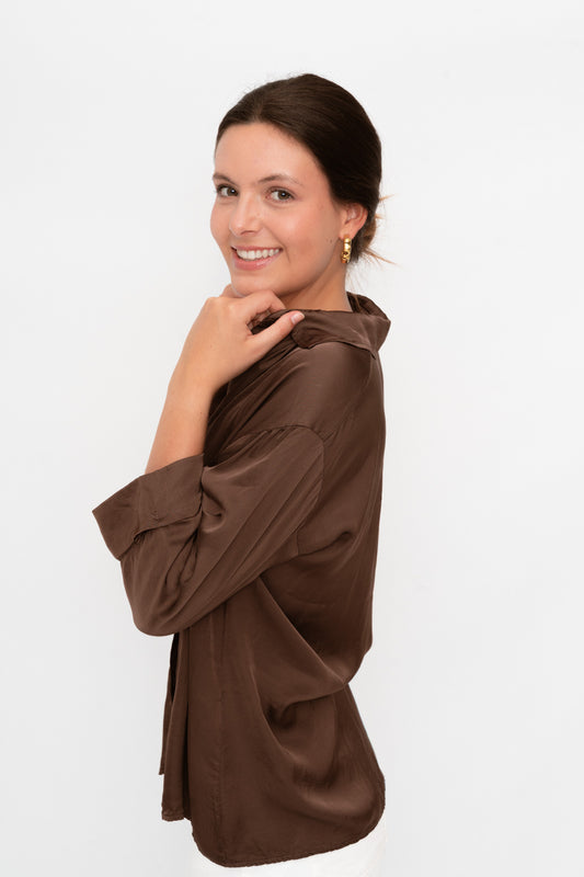 Blusa ROSSER raso choco