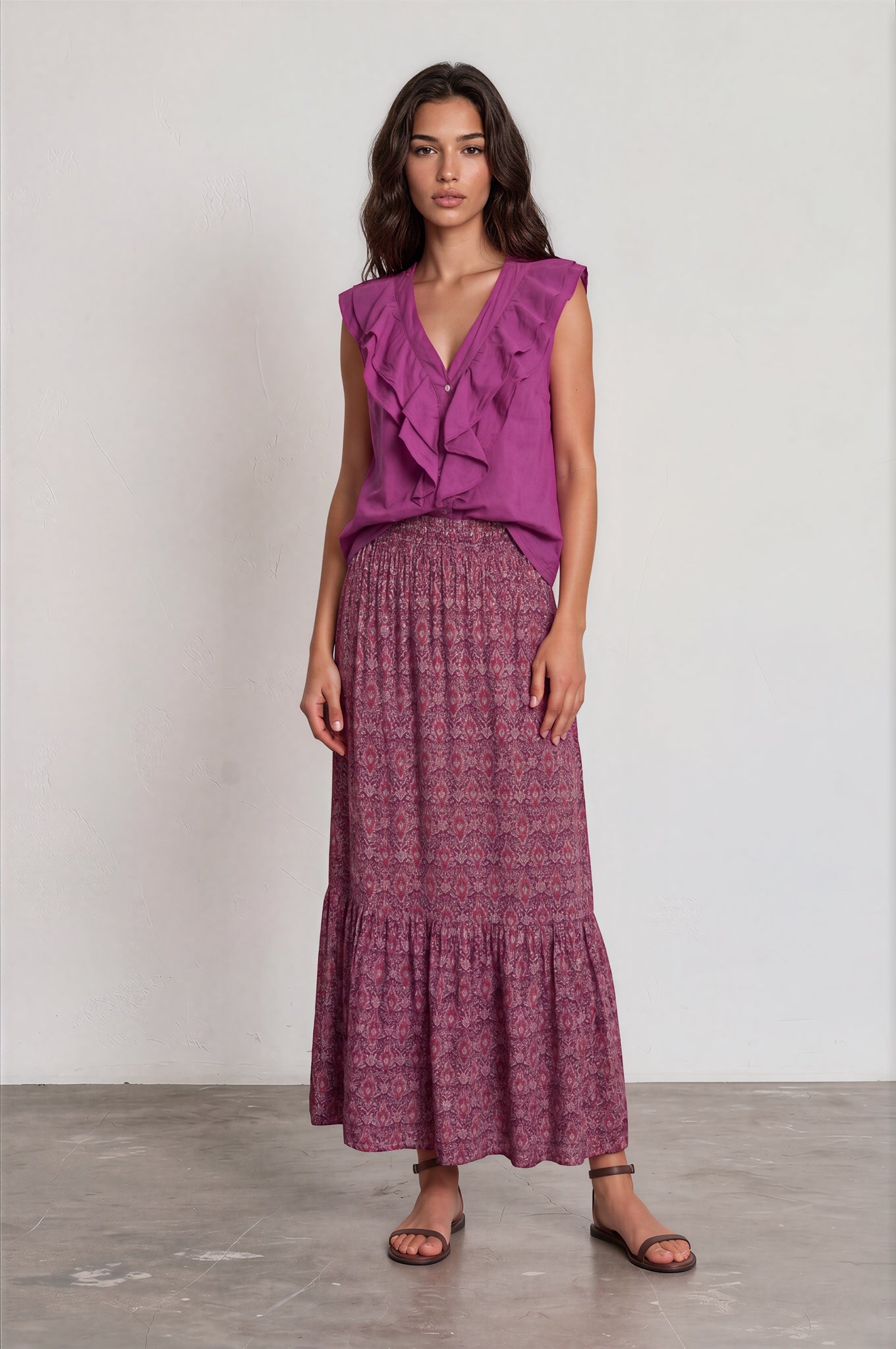 Falda VOILÉ fucsia