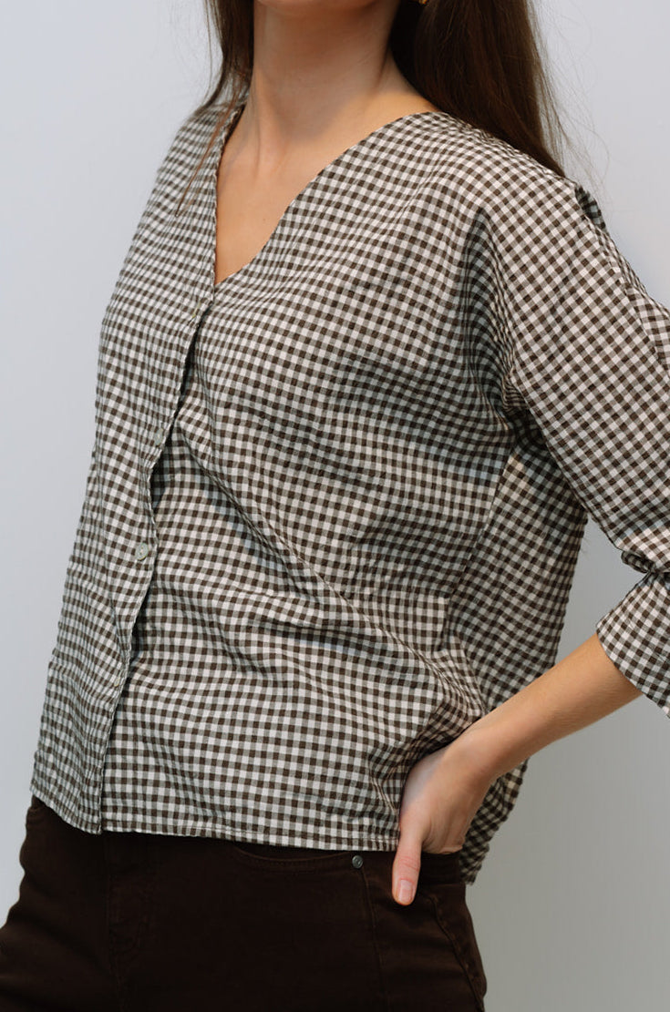 Blusa ELSA vichy choco