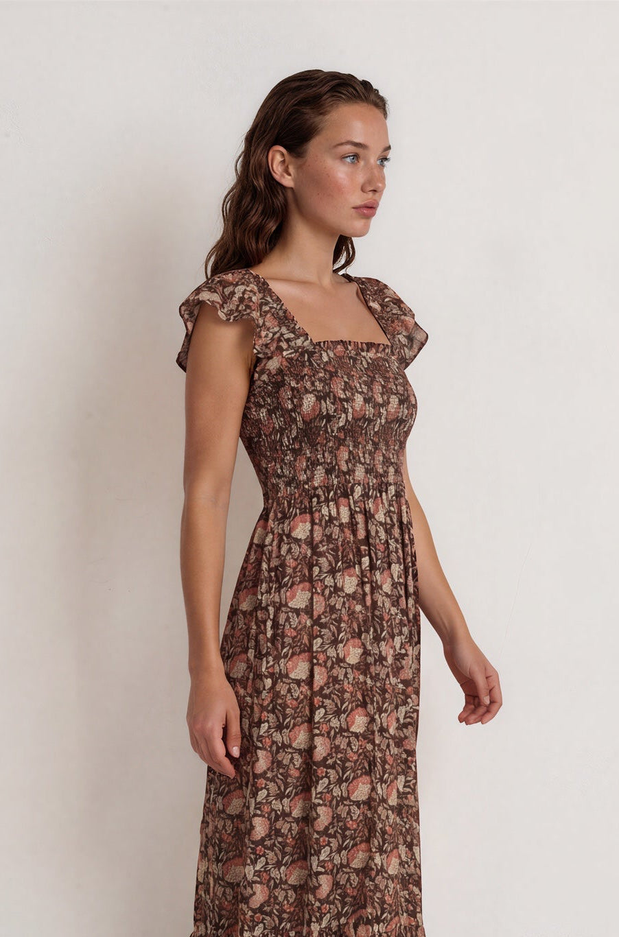 Vestido BEEWY flores choco