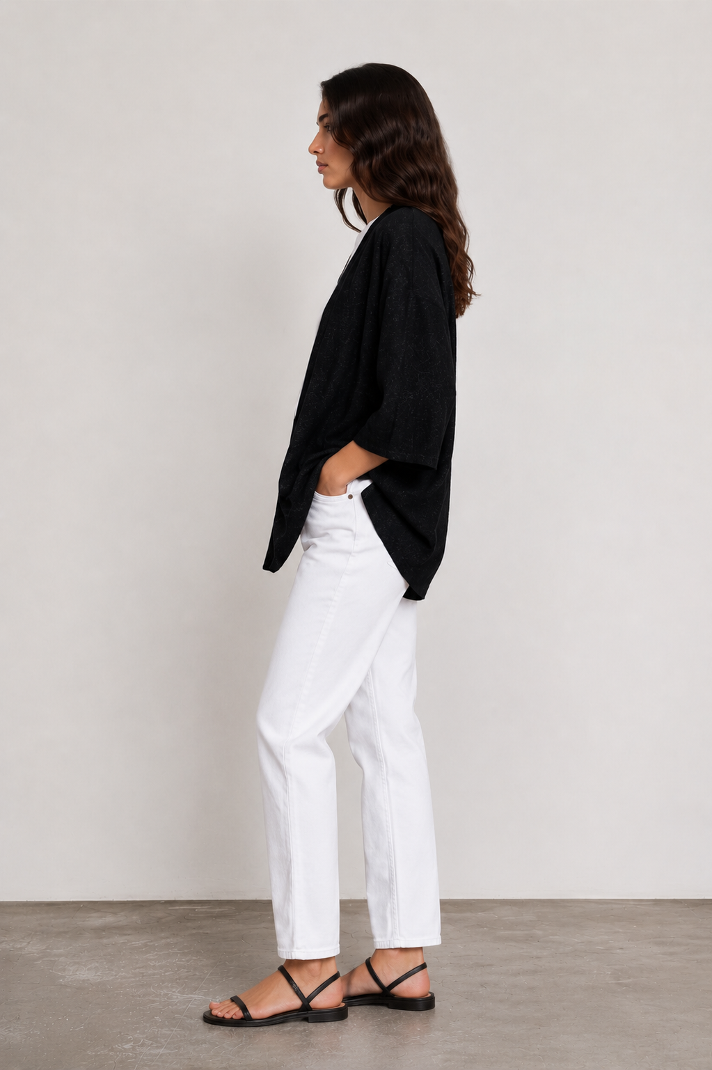 Chaqueta LEO lurex negra