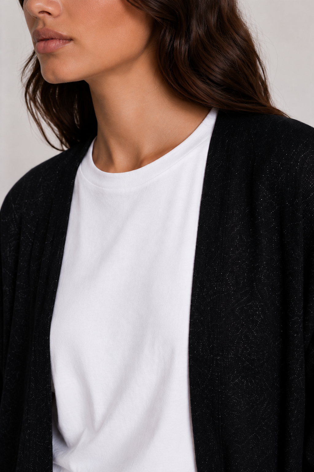 Chaqueta LEO lurex negra
