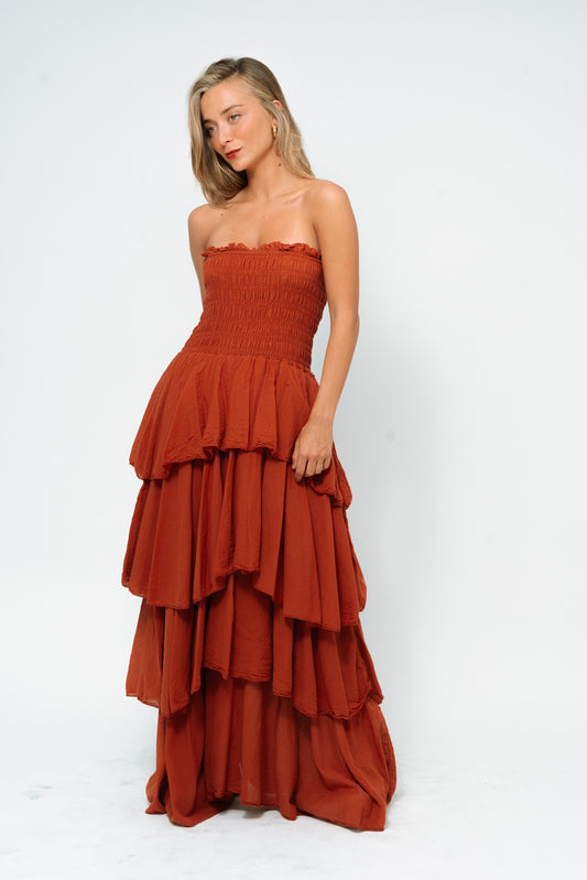 Vestido HONNOR terracota