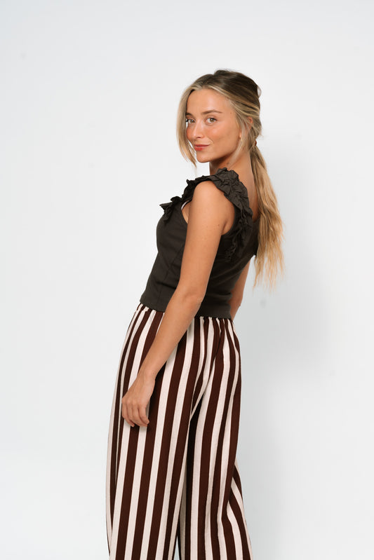 Pantalón rayas choco